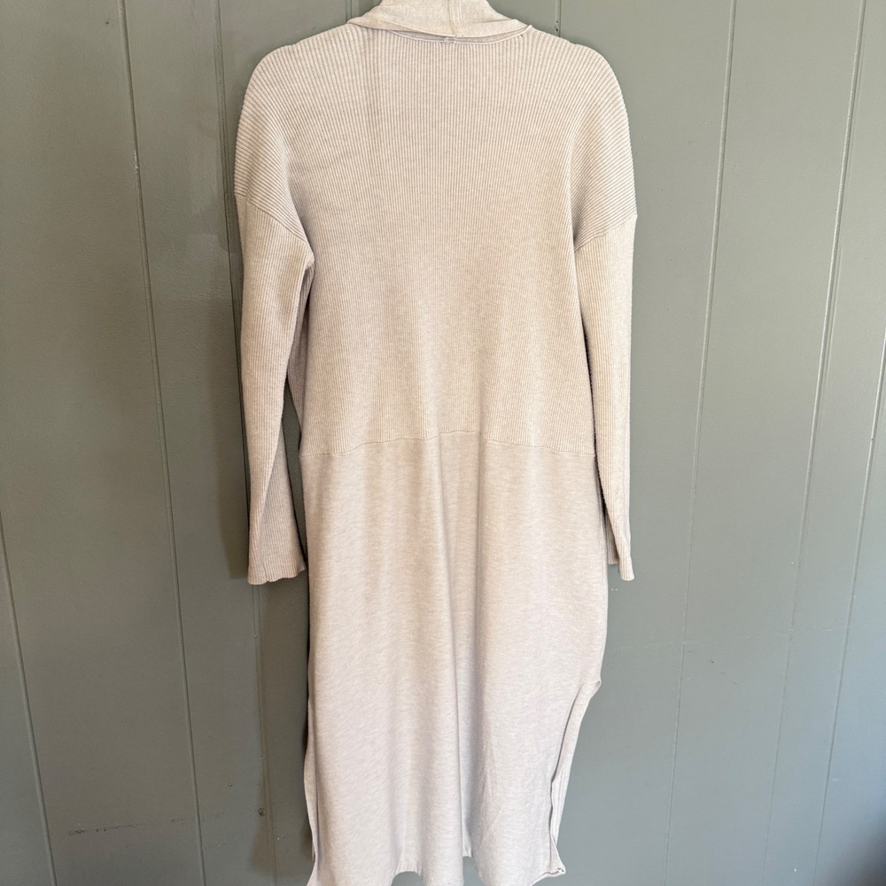 Daily Practice Anthropologie Ribbed Longline Duster Cardigan Large Quiet Luxury‎ - Picture 8 of 9